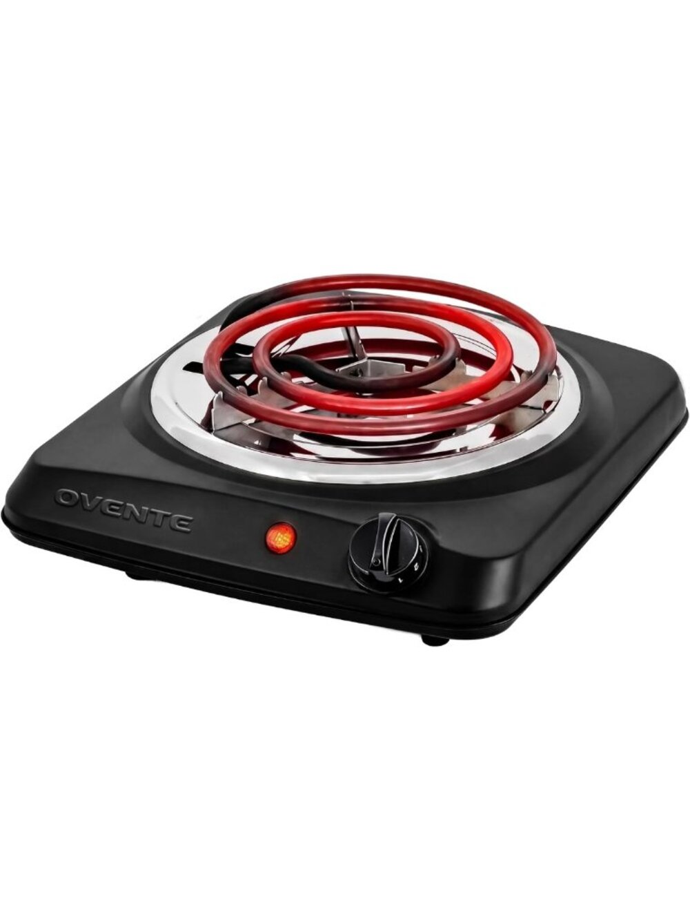 1000W Electric Hot Plate - Single Burner, 6-Inch Coil Cooktop, Portable